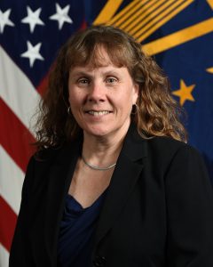 Stephanie Possehl, Director, Engineering Policy and Systems, Office of the Under Secretary of Defense for Research and Engineering (R&amp;E), poses for her official portrait in the Army portrait studio at the Pentagon in Arlington, Va., Feb. 11, 2020.  (U.S. Army photo by Monica King)
